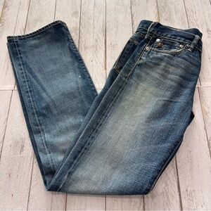 Ralph Lauren Double RL Blue Straight Jeans Made in USA Japan Selvedge Sz 27x34